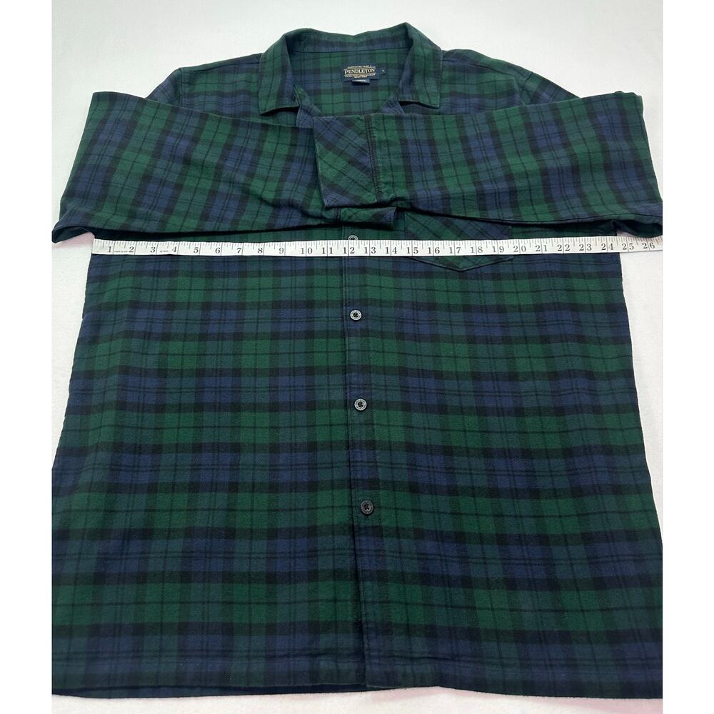 Pendleton Black Watch Tartan Plaid Flannel Pajama Shirt Men’s Size Large - Picture 7 of 8